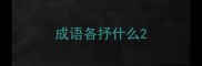 成语各抒什么