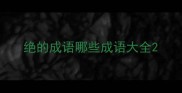 绝的成语哪些成语大全