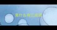 莫什么有三成语