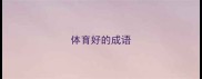 体育好的成语