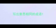 写出意思相同的成语