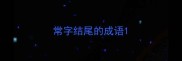 常字结尾的成语