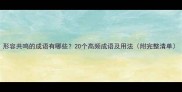 形容共鸣的成语有哪些20个高频成语及用法附完整清单