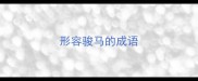 形容骏马的成语