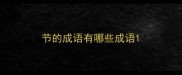 节的成语有哪些成语