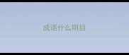 成语什么明目