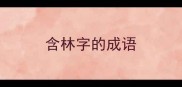 含林字的成语