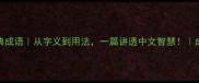 20个含地字的经典成语从字义到用法一篇讲透中文智慧成语文化中文学习
