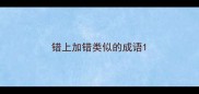 错上加错类似的成语