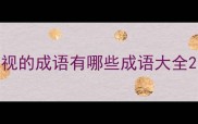 视的成语有哪些成语大全