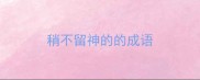 稍不留神的的成语