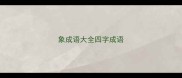 象成语大全四字成语