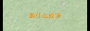 雌什么成语