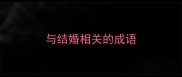 与结婚相关的成语