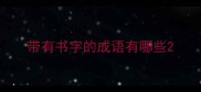 带有书字的成语有哪些