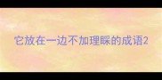 它放在一边不加理睬的成语