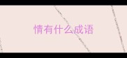 情有什么成语