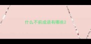 什么不前成语有哪些
