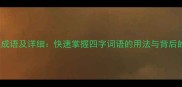 100个常用成语及详细快速掌握四字词语的用法与背后的文化内涵
