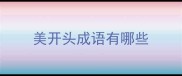 美开头成语有哪些