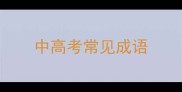 中高考常见成语