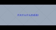 月光什么什么的成语