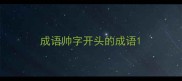 成语帅字开头的成语