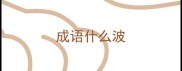成语什么波
