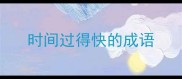 时间过得快的成语