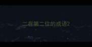 二在第二位的成语