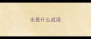 水是什么成语