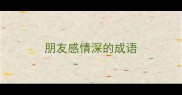 朋友感情深的成语