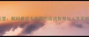 鹏程万里解码最远大前程的成语智慧与人生实践指南