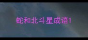 蛇和北斗星成语
