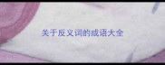 关于反义词的成语大全
