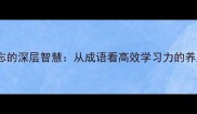 过耳不忘的深层智慧从成语看高效学习力的养成法则