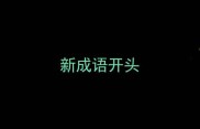 新成语开头