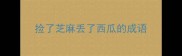 捡了芝麻丢了西瓜的成语