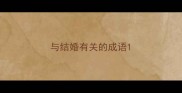 与结婚有关的成语