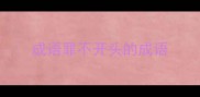 成语罪不开头的成语