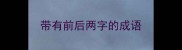 带有前后两字的成语