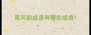带风韵成语有哪些成语
