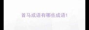 首马成语有哪些成语