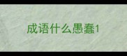 成语什么愚蠢