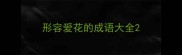 形容爱花的成语大全