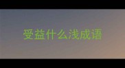 受益什么浅成语