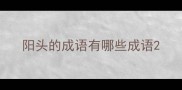 阳头的成语有哪些成语