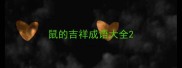 鼠的吉祥成语大全