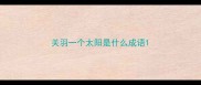 关羽一个太阳是什么成语