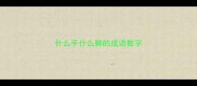 什么手什么脚的成语数字